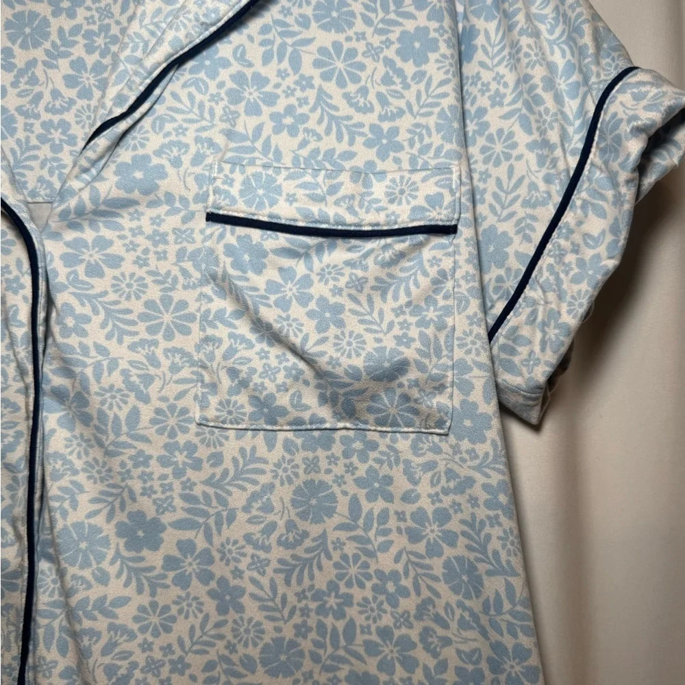 Kate Spade Blue Floral Pajama Top
